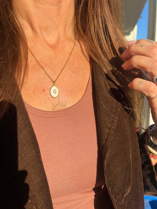 Collana medaglia fiore